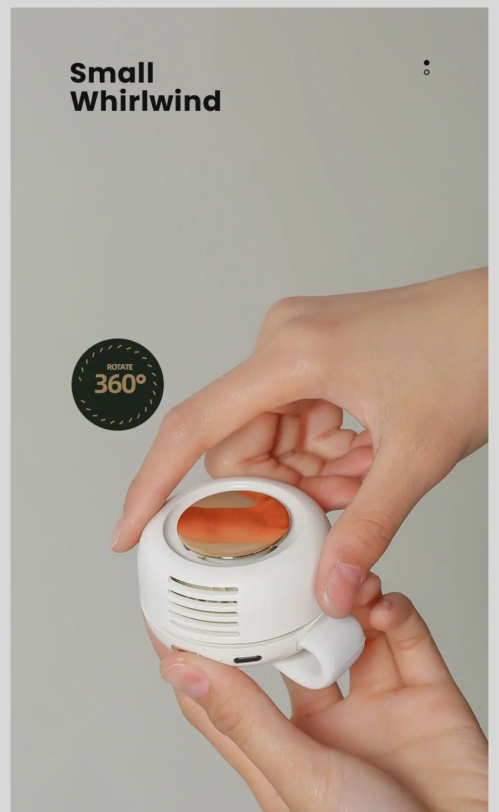 Mini Clip on fan 5V 1Amp with charger cable (White)