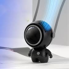 Portable Neck Fan, Powerful Handheld Fan, 3 Speeds USB Rechargeable, Astronaut Design (Black)